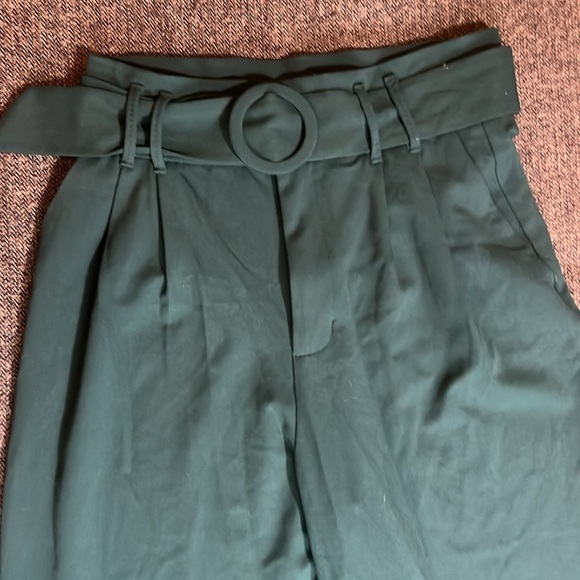 Stylish Forest Emerald Green High-Waisted Pants by Zara sz S - Picture 2 of 9